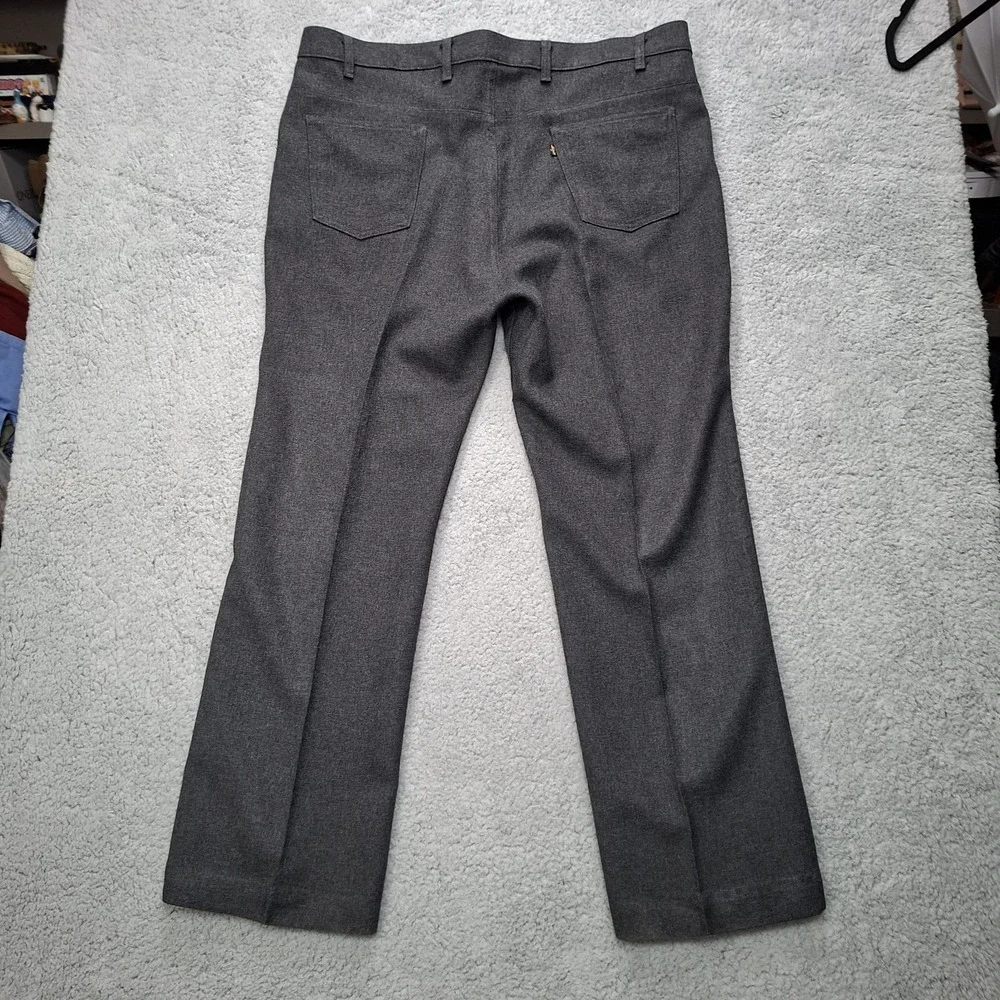 Vintage Levis 517 Bootcut Pants Dacron Polyester Black Gold Label Mens 44x32 USA